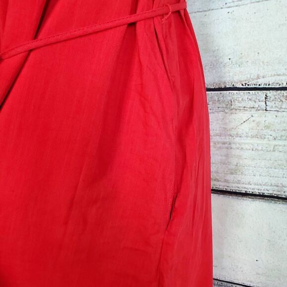 Knox Rose Red Sleeveless Dress Small Crochet Neckline Belted Boho Summer - Picture 3 of 7